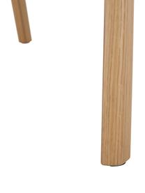 Fauteuil Becky van eikenhout, Bekleding: polyester, Frame: massief eikenhout, Geweven stof grijs, eikenhout, B 73 x D 90 cm