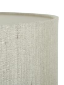 Keramik-Tischlampe Regina in Silber, Lampenschirm: Textil, Lampenfuß: Keramik, Taupe, Chrom, Ø 25 x H 49 cm