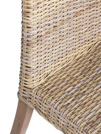 Krzesło z rattanu Maria, Nogi: drewno naturalne, Beżowy, jasny brązowy, S 54 x W 88 cm