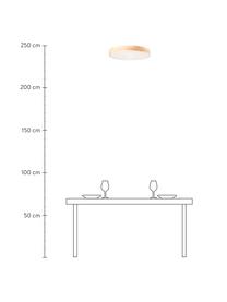Dimmbare LED-Deckenleuchte Slimline aus Holz mit Fernbedienung, Lampenschirm: Holz Lampengestell Metall, Helles Holz, Weiß, Ø 49 x H 9 cm