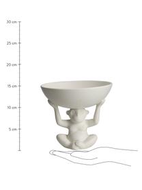 Kleine Servierschüssel Rava in Weiß mit Affenfigur, Ø 17 cm, Keramik, Weiß, Ø 17 x H 15 cm