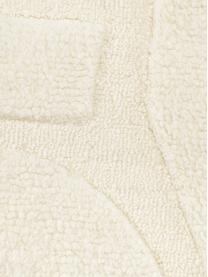 Handgewebter Wollteppich Clio mit Hoch-Tief-Struktur, Flor: 100 % Wolle, Cremeweiß, B 160 x L 230 cm (Größe M)