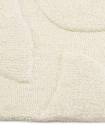 Handgewebter Wollteppich Clio mit Hoch-Tief-Struktur, Flor: 100 % Wolle, Cremeweiß, B 160 x L 230 cm (Größe M)