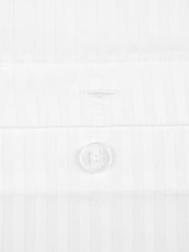Satinstreifen-Bettwäsche Stella in Weiß, Webart: Satin Fadendichte 250 TC,, Weiß, 155 x 220 cm + 1 Kissen 80 x 80 cm