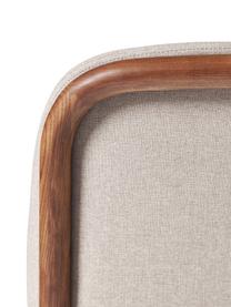 Krzesło tapicerowane z drewna jesionowego Julie, Tapicerka: 100% poliester Dzięki tka, Stelaż: drewno jesionowe z certyf, Taupe tkanina, ciemne drewno jesionowe, S 47 x W 81 cm