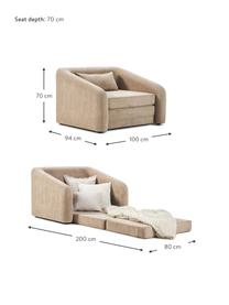 Schlafsessel Eliot, Bezug: 88% Polyester, 12% Nylon , Beine: Kunststoff, Webstoff Beige, B 100 x H 70 cm