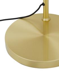 Lampadaire rétro métal doré Moon, Rosace et douille : laiton, brossé Abat-jour : blanc Câble : noir, larg. 70 x haut. 162 cm