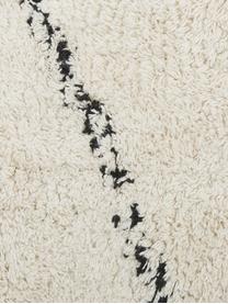 Tapis d'entrée coton beige à motif, tufté main Asisa, 100 % coton, Beige, noir, larg. 80 x long. 250 cm