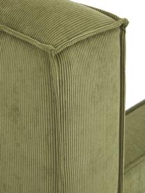 Cama tapizada en pana Lennon, Tapizado: pana (98% poliéster, 2% p, Estructura: madera de pino maciza con, Patas: madera con certificado FS, Pana verde, An 140 x L 200 cm