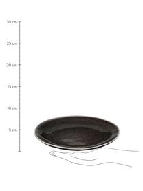 Handgemachte Frühstücksteller Nordic Coal, 4 Stück, Steingut, Anthrazit, Ø 20 x H 3 cm