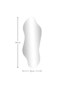 Rahmenloser Wandspiegel Lia in organischer Form, Rückseite: Mitteldichte Holzfaserpla, Spiegelfläche: Spiegelglas, Silber, B 56 x H 150 cm