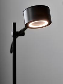 Dimbare LED bureaulamp Clyde, Lampenkap: gecoat metaal, Lampvoet: gecoat metaal, Diffuser: kunststof, Zwart, B 15 x H 41 cm