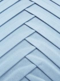 Samt-Kissenhülle Lucie in Hellblau mit Struktur-Oberfläche, 100% Samt (Polyester), Blau, B 45 x L 45 cm