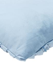Fluwelen kussenhoes Lucie in lichtblauw met structuur-oppervlak, 100% fluweel (polyester), Blauw, B 45 x L 45 cm