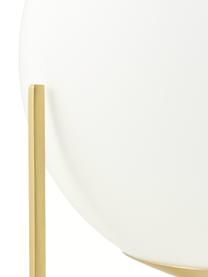 Kleine tafellamp Alton van opaalglas, Lampvoet: messing, Lampenkap: opaalglas, Messingkleurig, wit, Ø 20 x H 29 cm