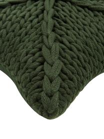 Grobstrick-Kissen Sparkle, mit Inlett, Bezug: 100 % Baumwolle, Dunkelgrün, B 45 x L 45 cm