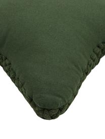 Grobstrick-Kissen Sparkle, mit Inlett, Bezug: 100 % Baumwolle, Dunkelgrün, B 45 x L 45 cm