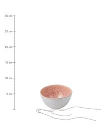 Handbemalte Schälchen Areia mit reaktiver Glasur, 2 Stück, Steingut, Rottöne, Gebrochenes Weiß, Hellbeige, Ø 15 x H 8 cm