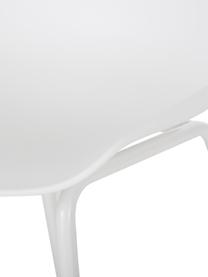 Sedia con gambe in metallo Dave 2 pz, Seduta: materiale sintetico, Gambe: metallo verniciato a polv, Bianco, Larg. 46 x Prof. 53 cm