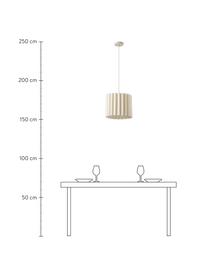 Lámpara de techo de lino Lucina, Pantalla: lino, Estructura: metal, Cable: cubierto en tela, Beige, Ø 35 x Al 28 cm