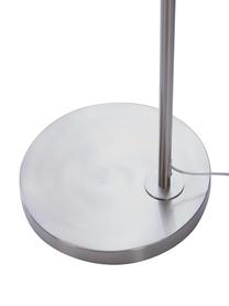 Lámpara arco grande Niels, Pantalla: mezcla de algodón, Cable: plástico, Blanco, cromo, transparente, An 157 x Al 218 cm