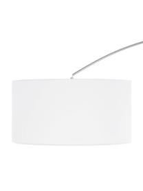 Lámpara arco grande Niels, Pantalla: mezcla de algodón, Cable: plástico, Blanco, cromo, transparente, An 157 x Al 218 cm