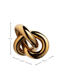 Deko-Objekt Knot aus Keramik, Keramik, Goldfarben, glänzend, B 19 x H 9 cm