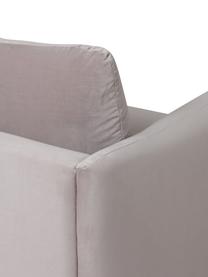 Sofa z aksamitu z metalowymi nogami Moby (3-osobowa), Tapicerka: aksamit (wysokiej jakości, Nogi: metal malowany proszkowo, Taupe aksamit, S 220 x G 95 cm