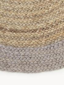 Rond jute vloerkleed Shanta met grijze rand, handgemaakt, 100% jute

Omdat het gevoel van jute vloerkleden een beetje ruw is, zijn ze minder geschikt voor direct contact met de huid., Beige, grijs, Ø 140 cm (maat M)