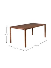 Tavolo in legno di frassino Storm, in verie misure, Gambe: legno di frassino massicc, Legno di frassino, scuro, Larg. 220 x Prof. 90 cm
