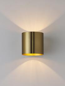 Malá nástenná lampa Roda, Mosadzné odtiene, lesklá, Š 10 x V 10 cm