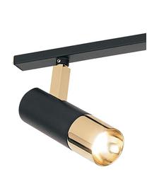 LED-Deckenstrahler Bobby in Schwarz-Gold, Baldachin: Metall, pulverbeschichtet, Schwarz,Goldfarben, B 66 x H 13 cm