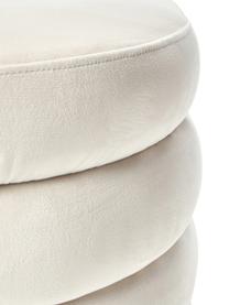 Puf de terciopelo Alto, Tapizado: terciopelo (100% poliéste, Estructura: madera de pino maciza, ma, Terciopelo blanco crema, Ø 42 x Al 47 cm