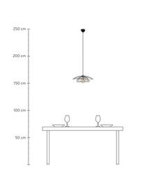 Pendelleuchte Tel aus Metall, Lampenschirm: Metall, beschichtet, Baldachin: Metall, beschichtet, Schwarz, Ø 50 x H 14 cm