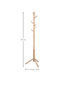 Drevený stojan na oblečenie so 6 háčikmi Bremen, Kaučukovníkové drevo, Kaučukovníkové drevo, Š 51 x V 176 cm