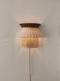 Nástenná lampa z viedenského výpletu Klea, Svetlobéžová, hnedá, Š 30 x V 25 cm