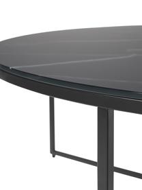 Kulatý konferenční XL stolek se skleněnou deskou v mramorovém vzhledu Antigua, Černá v mramorovém vzhledu, Ø 100 cm