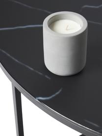 Runder XL-Couchtisch Antigua mit Glasplatte in Marmor-Optik, Tischplatte: Glas, matt bedruckt, Gestell: Stahl, pulverbeschichtet, Marmor-Optik Schwarz, Ø 100 cm