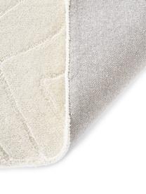 Wollen vloerkleed Aaron in crèmewit, handgetuft, Onderzijde: 100% katoen Bij wollen vl, Crèmewit, B 300 x L 400 cm (maat XL)