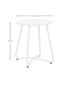 Okrągły stolik ogrodowy Wissant, Metal powlekany, Biały, Ø 40 x W 45 cm