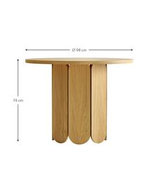 Runder Esstisch Soft mit Eichenholzfurnier, Ø 98 cm, Mitteldichte Holzfaserplatte (MDF) mit Eichenholzfurnier, FSC®-zertifiziert, Helles Holz, Ø 98 x H 74 cm