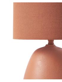 Lampada da tavolo in ceramica Eileen, Paralume: lino (100 % poliestere), Base della lampada: ceramica, Terracotta opaco, Ø 26 x Alt. 35 cm