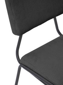 Krzesło tapicerowane ze sztruksu Mats, 2 szt., Tapicerka: sztruks (88% poliester, 1, Nogi: metal malowany proszkowo, Szary sztruks, S 50 x W 80 cm