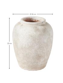 Vaso da terra con finitura sabbia Leana, Terracotta, Bianco crema, Ø 26 x Alt. 32 cm