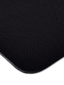 Hoekige kunstleer onderzetter Pik, 4 stuks, Kunstleer (PVC), Zwart, B 10 x L 10 cm