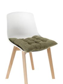 Cuscino sedia in cotone verde Sasha, Rivestimento: 100% cotone, Verde, Larg. 40 x Lung. 40 cm