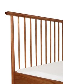Holzbett Windsor mit Kopfteil aus massivem Kiefernholz, Massives Kiefernholz, FSC-zertifiziert, Kiefernholz, dunkel, B 140 x L 200 cm