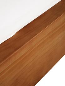 Holzbett Windsor mit Kopfteil aus massivem Kiefernholz, Massives Kiefernholz, FSC-zertifiziert, Kiefernholz, dunkel, B 140 x L 200 cm