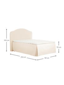 Premium Boxspringbett Dahlia, Füße: Massives Birkenholz, lack, Webstoff Cremeweiß, B 140 x L 200 cm, Härtegrad H2