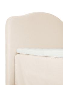 Premium boxspring bed Dahlia in crèmewit, Poten: massief gelakt berkenhout, Crèmewit, 140 x 200 cm, hardheidsgraad H2